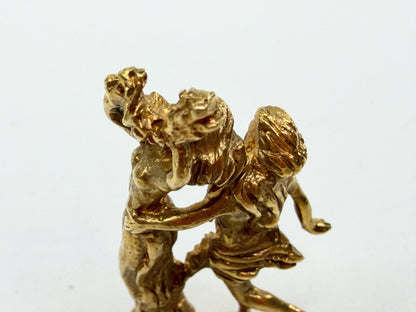 14K Gold Apollo & Daphne Figural Sculpture Pendant Charm 1.5" 15g Rare JR1212