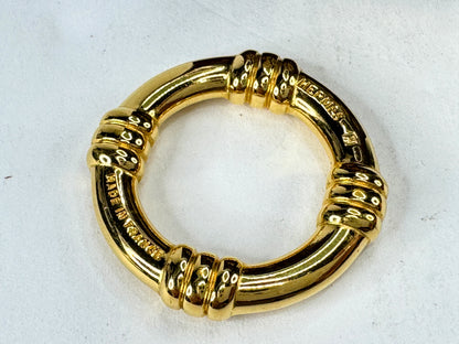 Vintage Hermès Bouet Gold Scarf Ring Made in France Authentic GS861