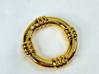 Vintage Hermès Bouet Gold Scarf Ring Made in France Authentic GS861