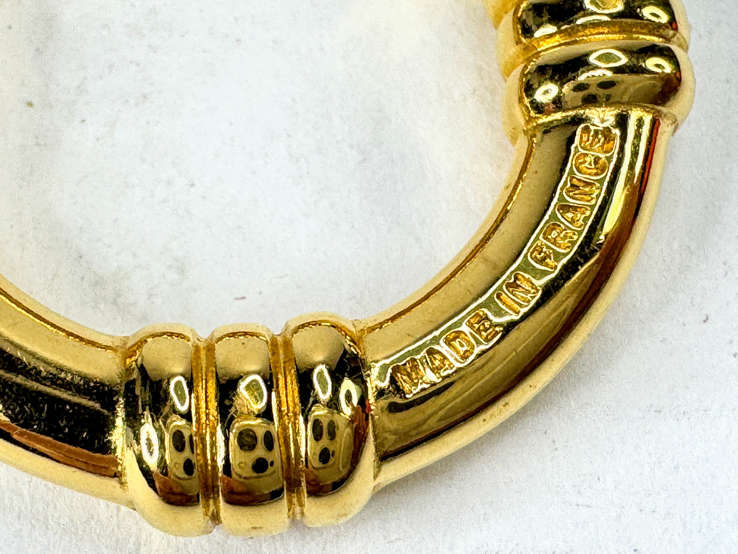 Vintage Hermès Bouet Gold Scarf Ring Made in France Authentic GS861