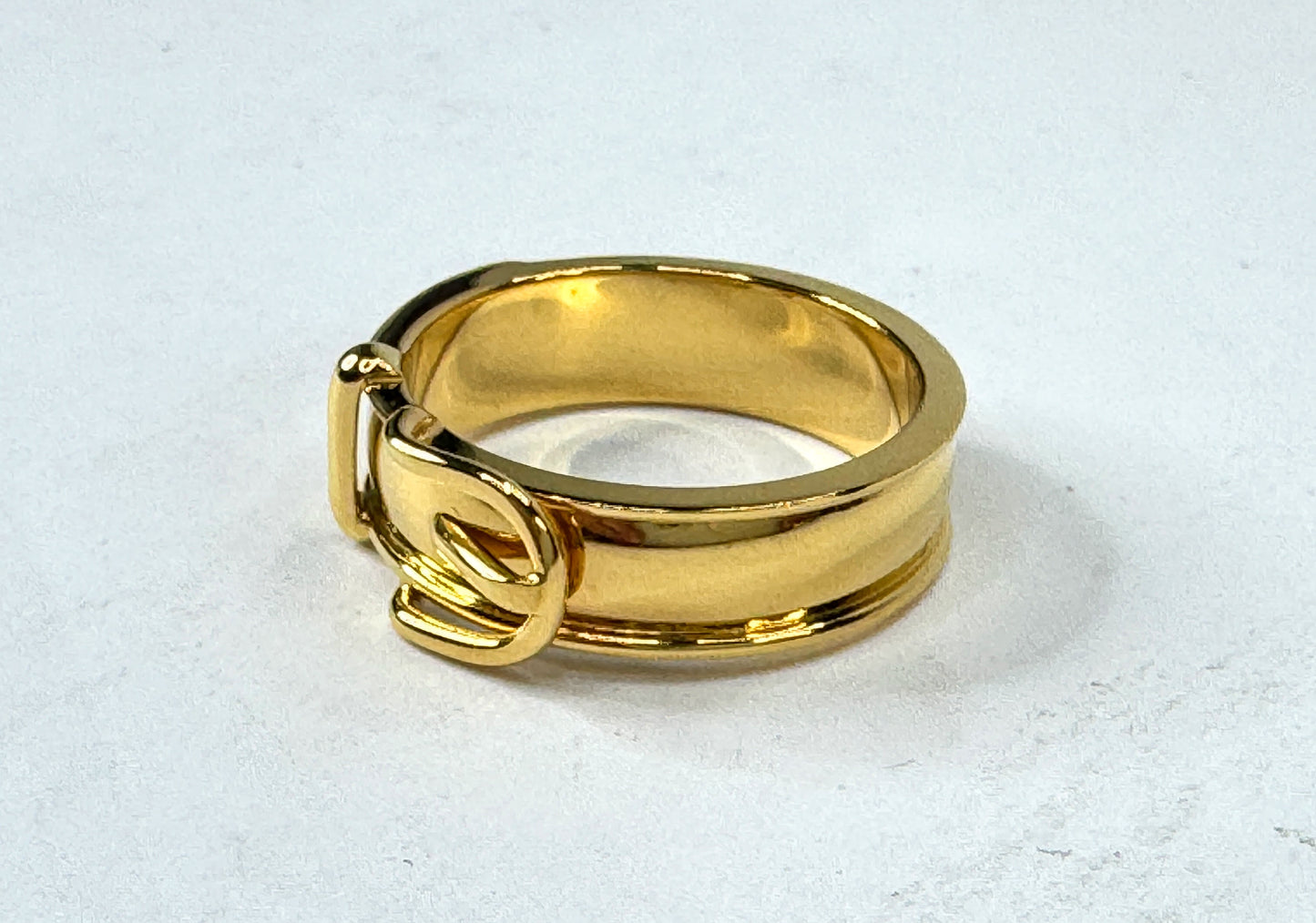 Vintage Hermès Ceinture Gold Plated Belt Buckle Scarf Ring Made in France GS862