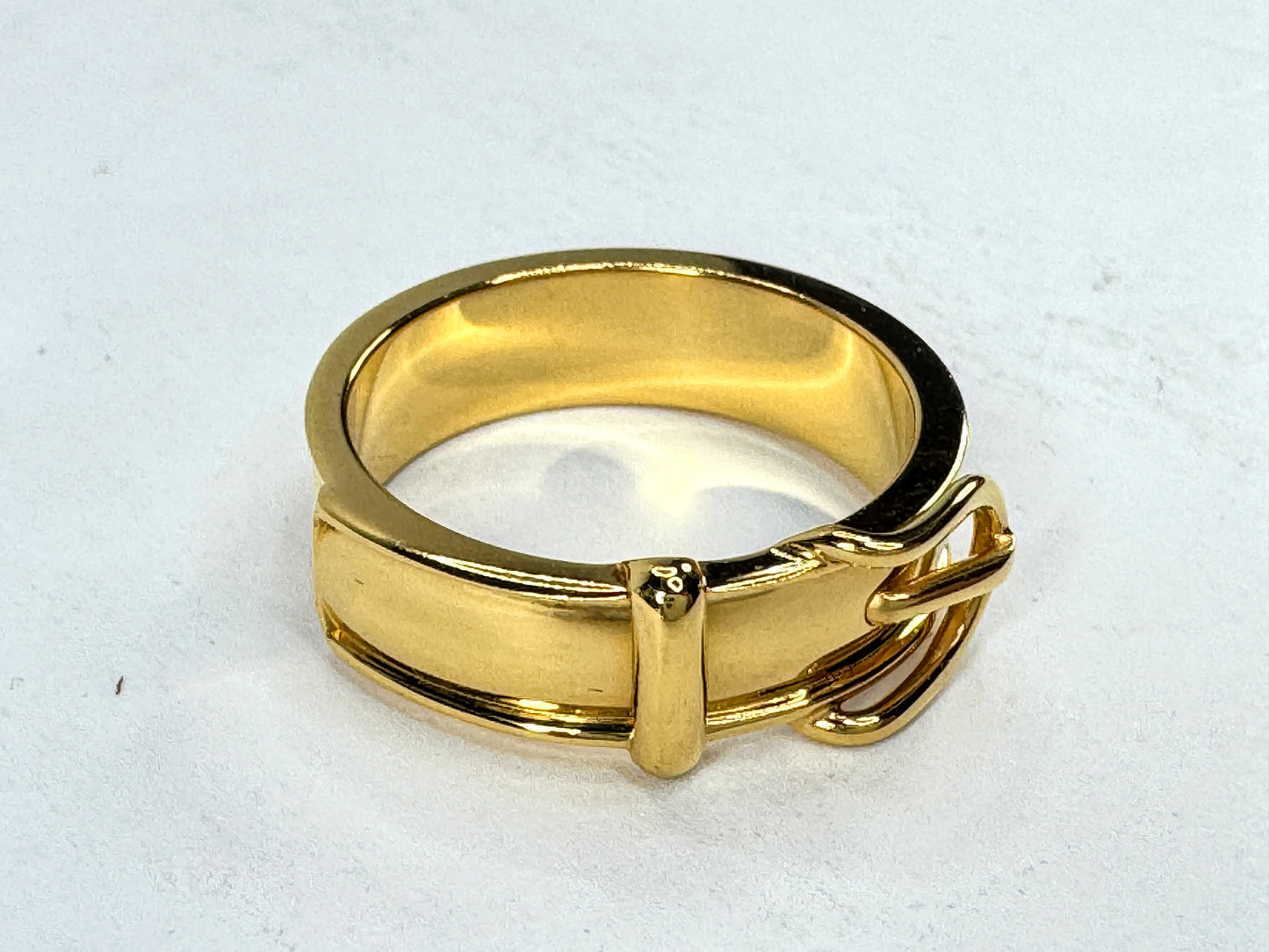 Vintage Hermès Ceinture Gold Plated Belt Buckle Scarf Ring Made in France GS862