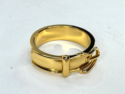 Vintage Hermès Ceinture Gold Plated Belt Buckle Scarf Ring Made in France GS862