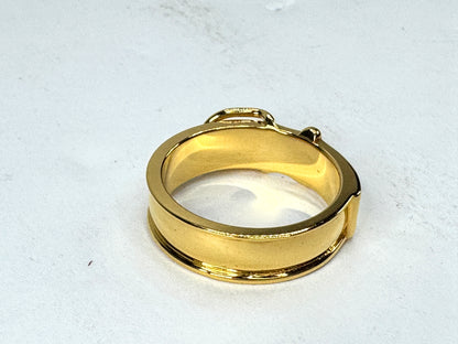 Vintage Hermès Ceinture Gold Plated Belt Buckle Scarf Ring Made in France GS862
