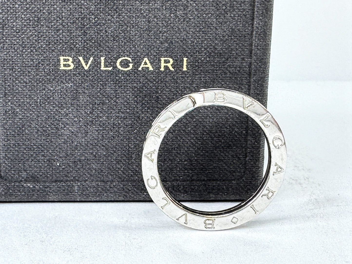 Vintage BVLGARI BVLGARI Sterling Silver Logo Key Ring Italy 11.5g JR1902
