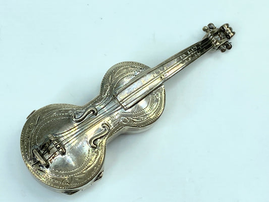 Handcrafted Solid 925 Sterling Silver Violin Locket Pendant 3" SS78