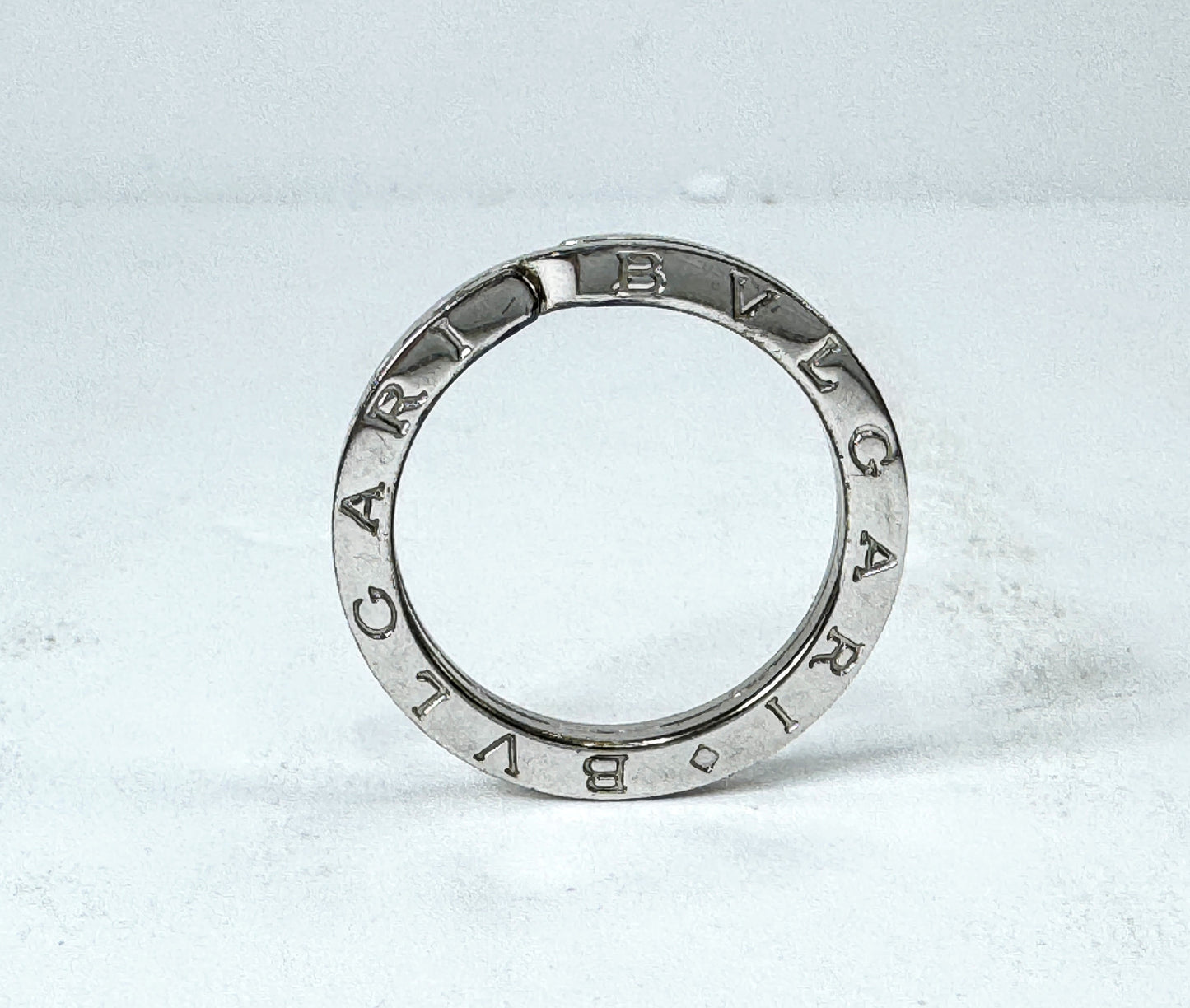 Vintage BVLGARI BVLGARI Sterling Silver Logo Key Ring Italy 11.5g 1922