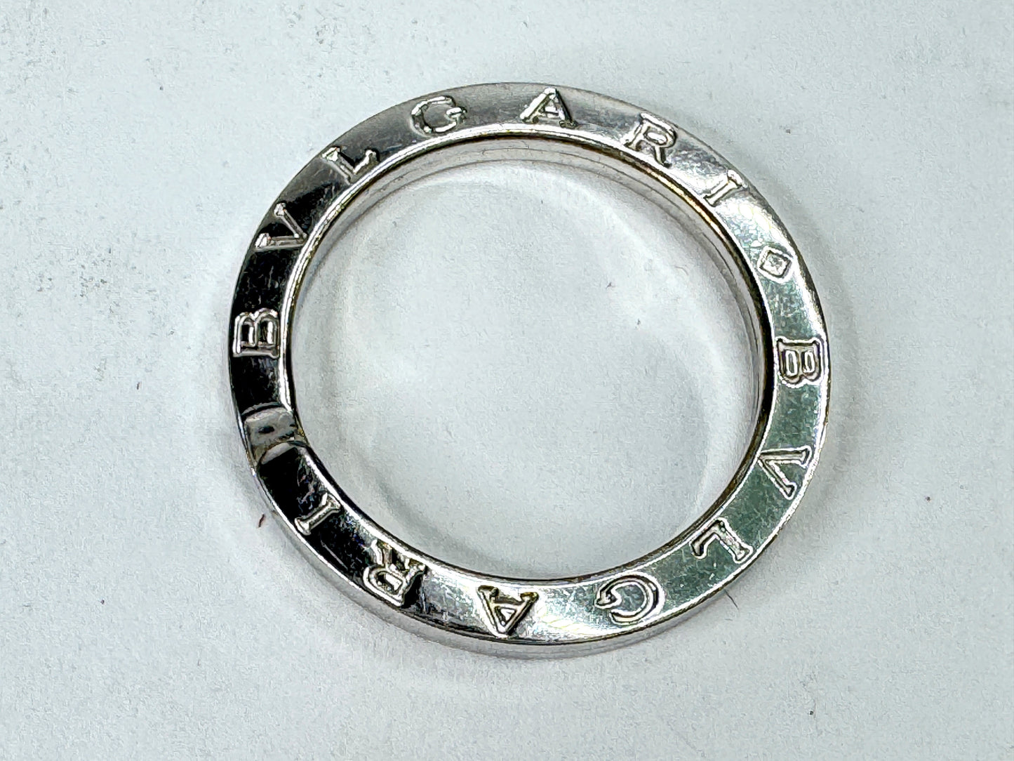 Vintage BVLGARI BVLGARI Sterling Silver Logo Key Ring Italy 11.5g 1922