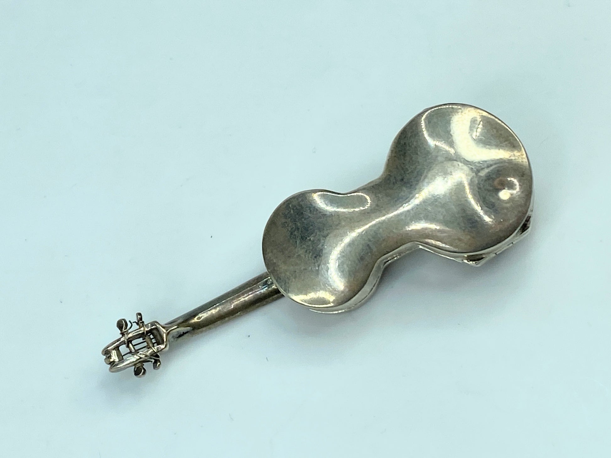 Handcrafted Solid 925 Sterling Silver Violin Locket Pendant 3" SS78
