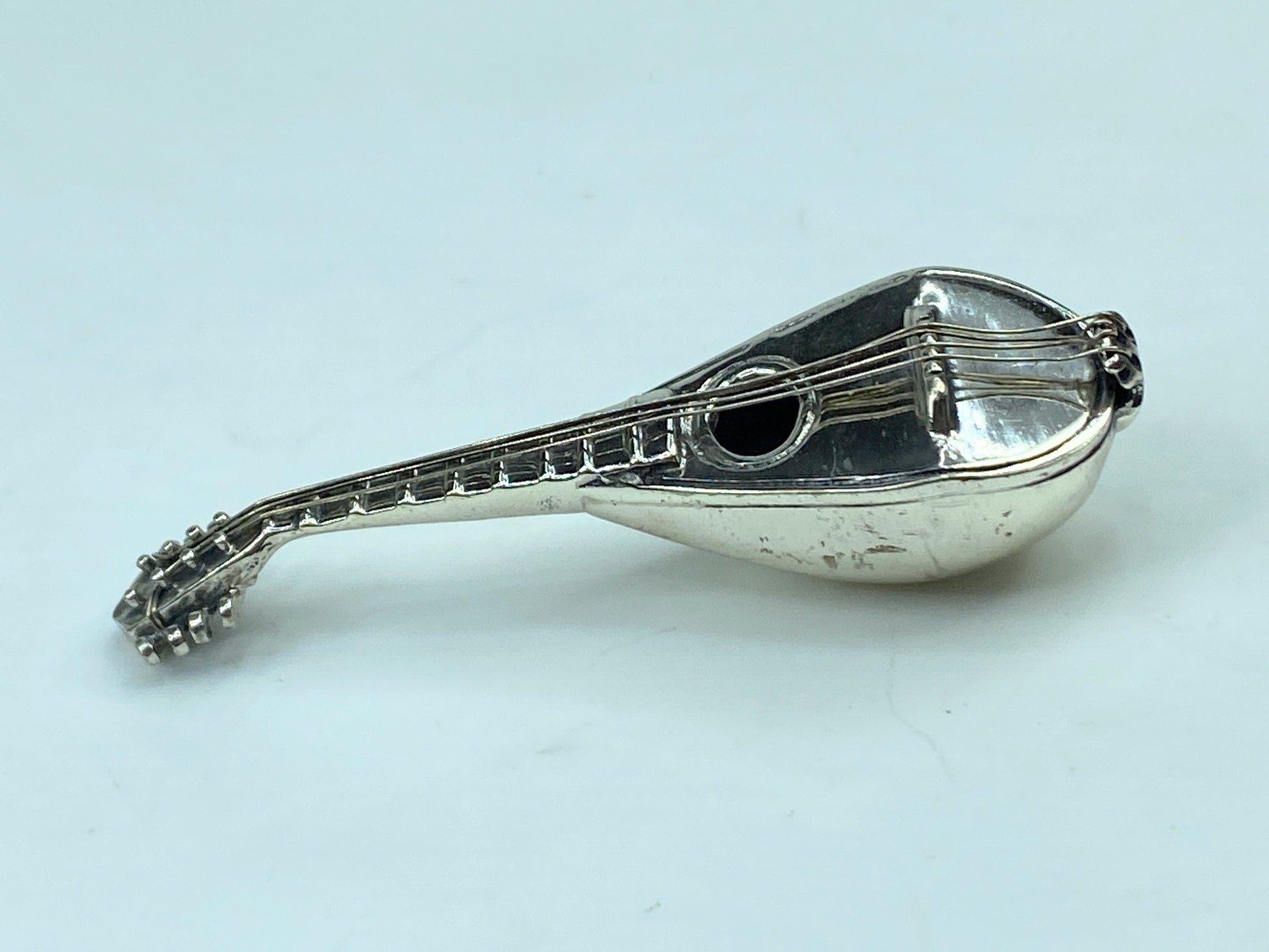 Italian 925 Silver Miniature Mandolin 15.3g 2.5" SS79