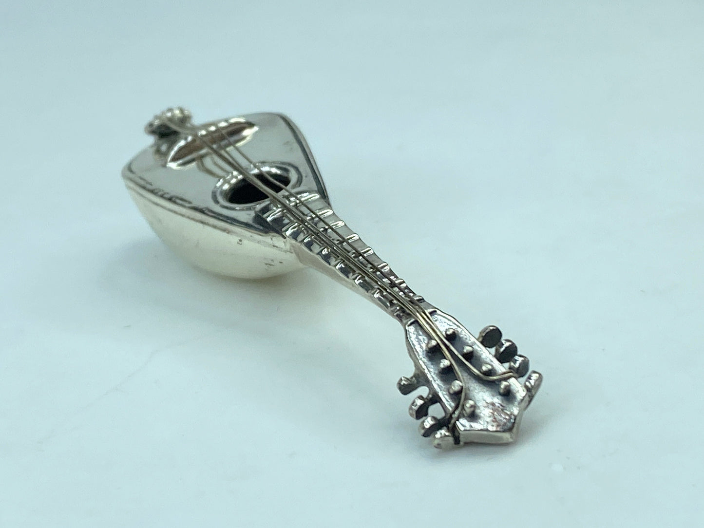 Italian 925 Silver Miniature Mandolin 15.3g 2.5" SS79