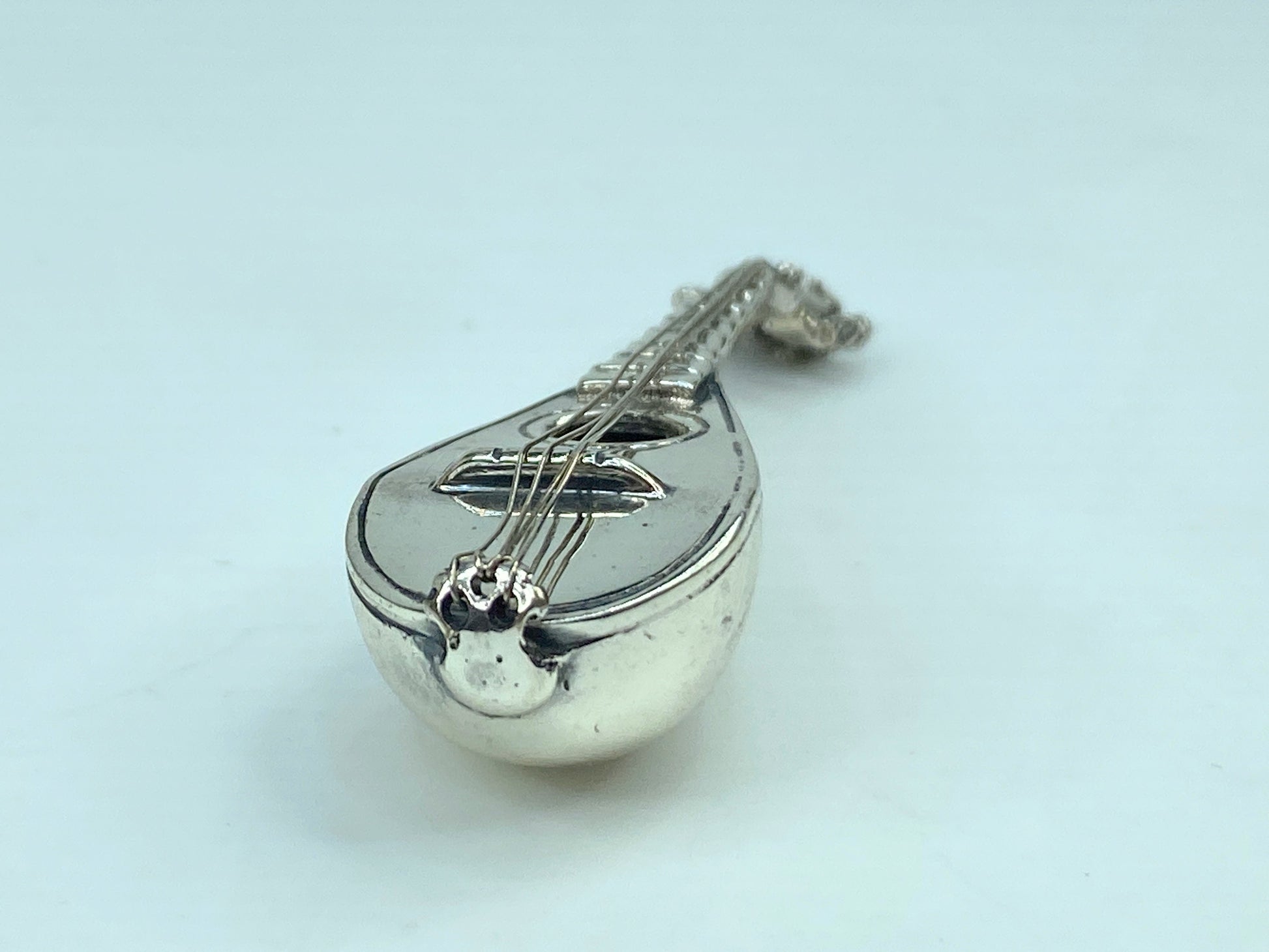 Italian 925 Silver Miniature Mandolin 15.3g 2.5" SS79