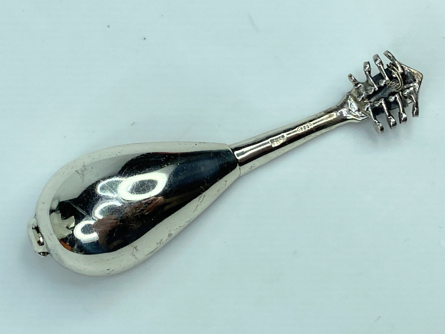 Italian 925 Silver Miniature Mandolin 15.3g 2.5" SS79