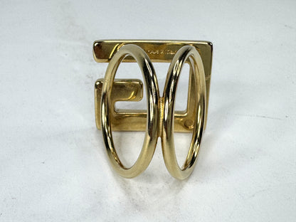 Vintage Gucci Gold Tone G Logo Double Loop Scarf Ring Holder GS865
