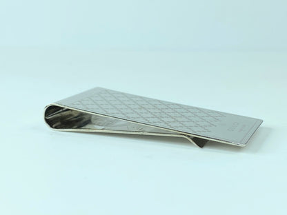 GUCCI Money Clip Diamantissima Logo Bill Clip Men's silver Metal Italy GS292