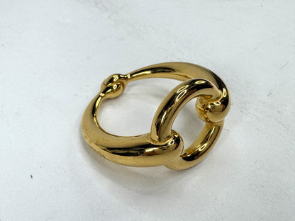 Vintage Hermès Mors Horsebit Gold Tone Scarf Ring Authentic GS866