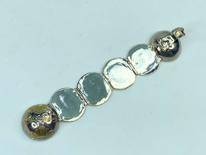 Sterling expandable 6 photo modernist ball charm accordion locket pendant SS81