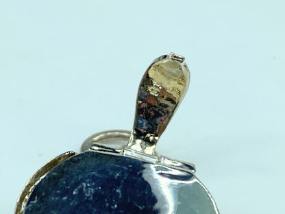 Sterling expandable 6 photo modernist ball charm accordion locket pendant SS81