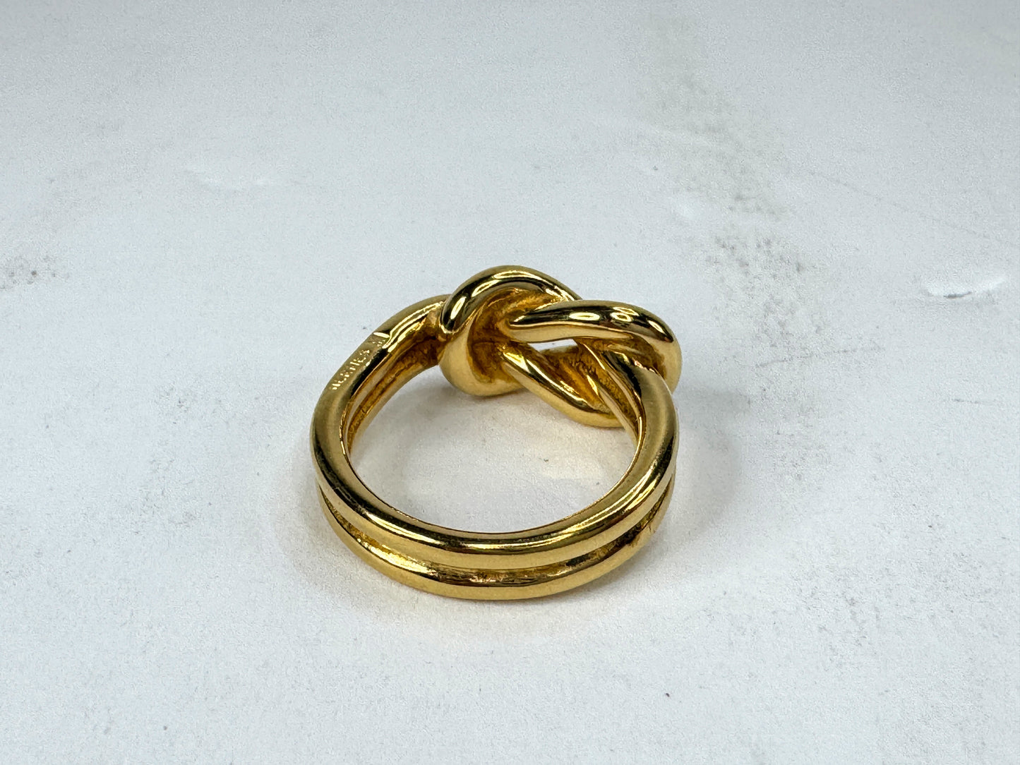 Vintage Hermès Gold Plated Knot Atame Scarf Ring no box GS882