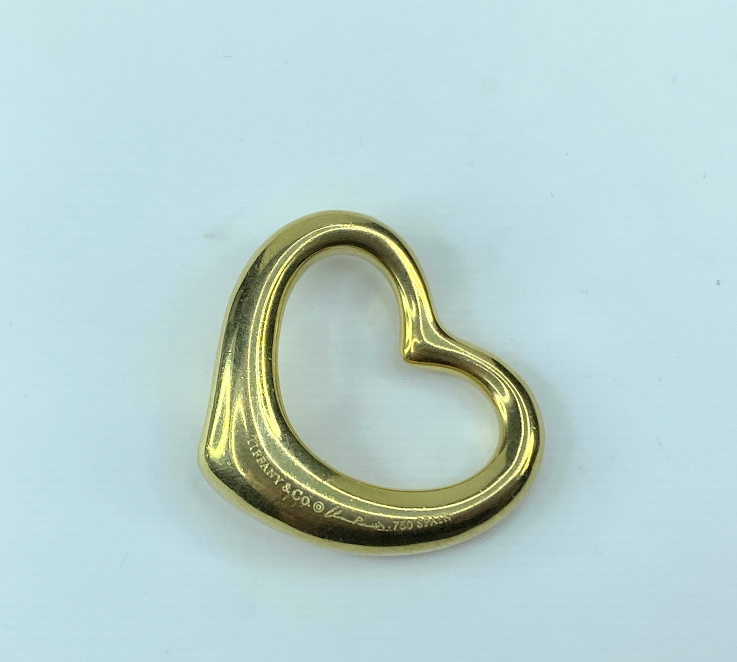 Tiffany & Co. Peretti 18k Yellow Gold Large Open Heart Pendant 13.7g JR146