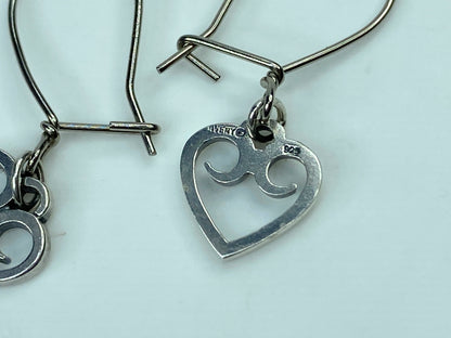 Heart Shaped James Avery Retired Dangle Earrings 925 Sterling Scrolled JR647