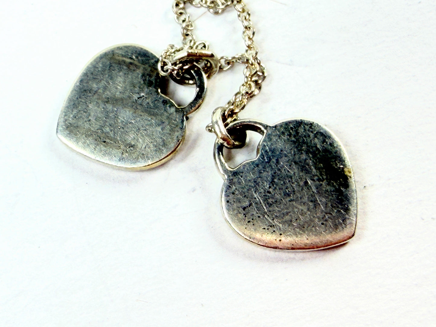 Tiffany & Co Sterling Double Heart Enamel Return to Tiffany Necklace JR1222