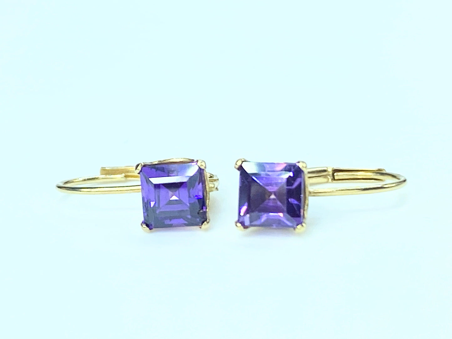 Amethyst Princess Leverback Earrings (1.5 ct. t.w.) in 14k Gold JR8984