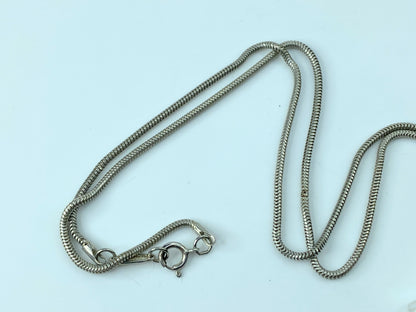 Tiffany & Co. Sterling 1837 Bar Pendant Snake Chain 18" Necklace 19.5" 13g JR150