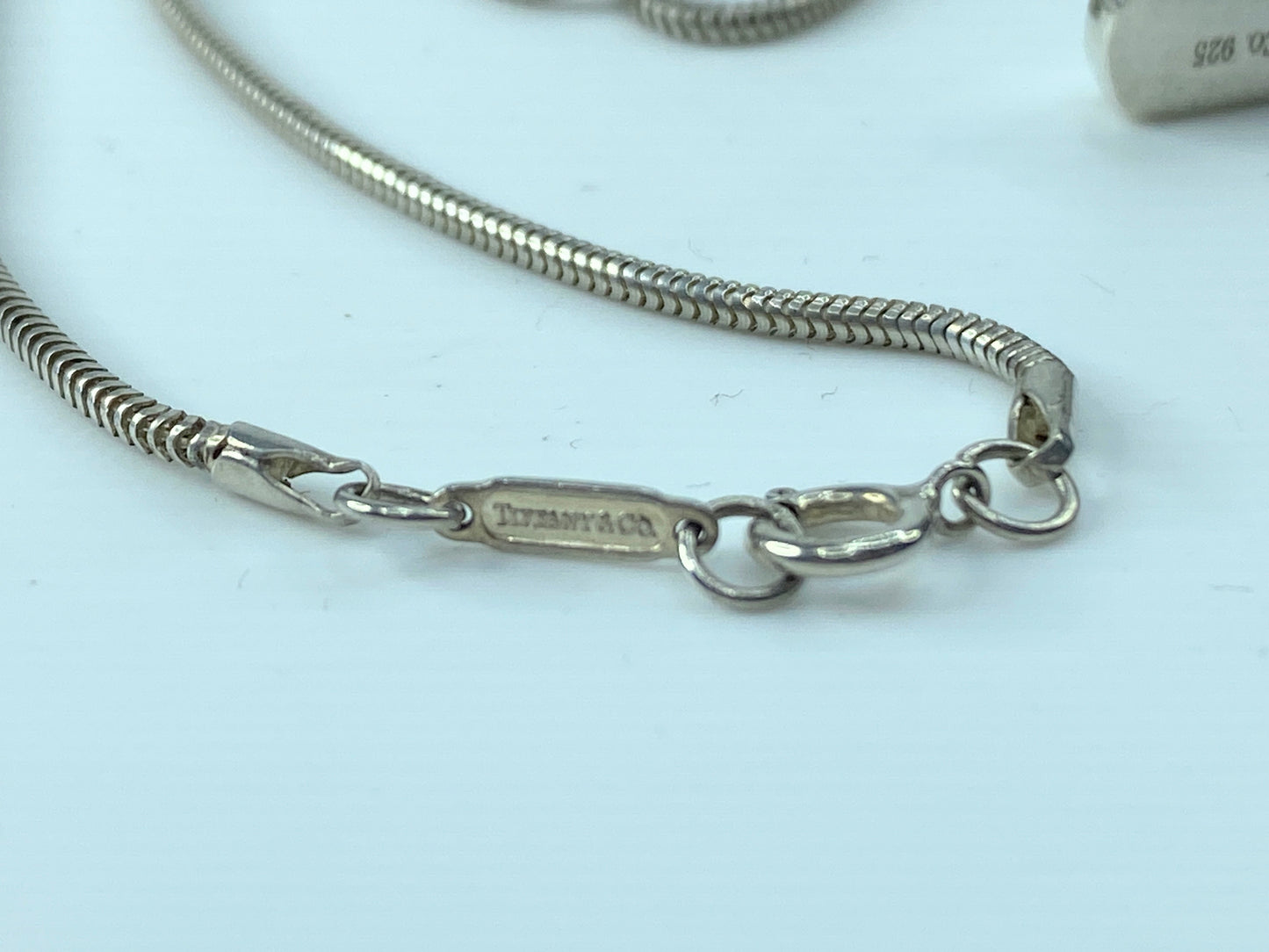 Tiffany & Co. Sterling 1837 Bar Pendant Snake Chain 18" Necklace 19.5" 13g JR150