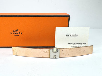 Hermès Irène GM Barrette Silvery Golden Metal Hair Clip Made in France GS872