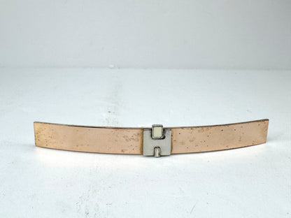 Hermès Irène GM Barrette Silvery Golden Metal Hair Clip Made in France GS872