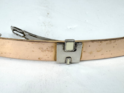 Hermès Irène GM Barrette Silvery Golden Metal Hair Clip Made in France GS872