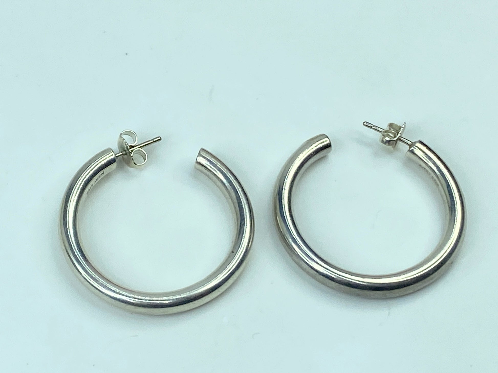 Retired James Avery Creole Hoop sterling 925 earrings 1 1/4" 8.9 grams JR651