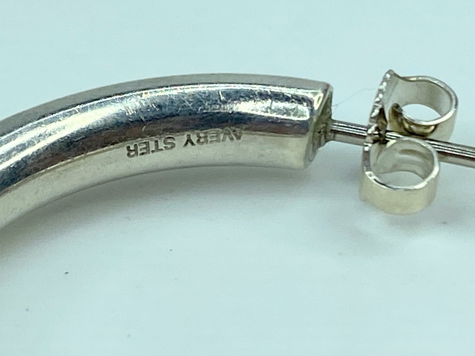 Retired James Avery Creole Hoop sterling 925 earrings 1 1/4" 8.9 grams JR651