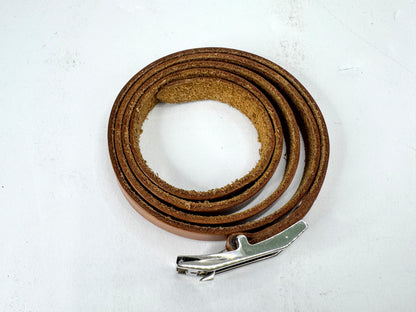 Vintage Hermès H Buckle Narrow Brown Leather Wrap Belt With Box 27" GS875