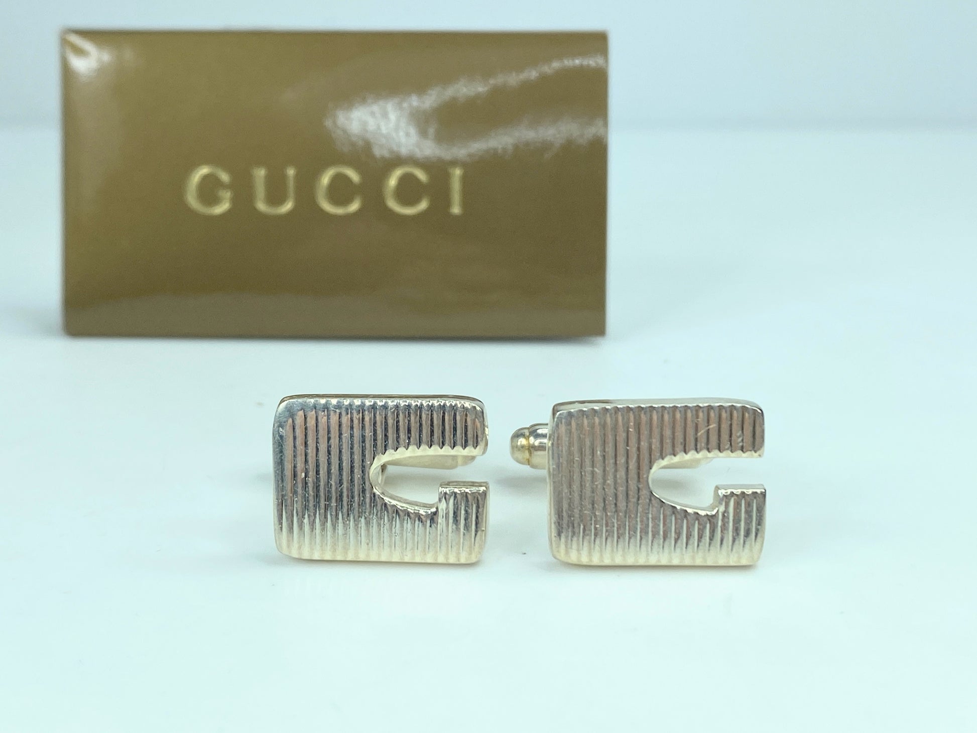 Gucci Estate Mens Cufflinks Sterling Silver G37 JR653