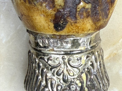 Antique English Sterling Silver and Stag Horn Handheld Magnifying Glass SS178