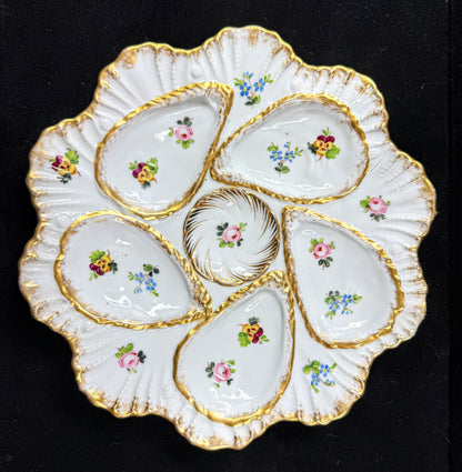 Exquisite Antique White Porcelain Five Well Oyster Plate Fine Collectible A1137