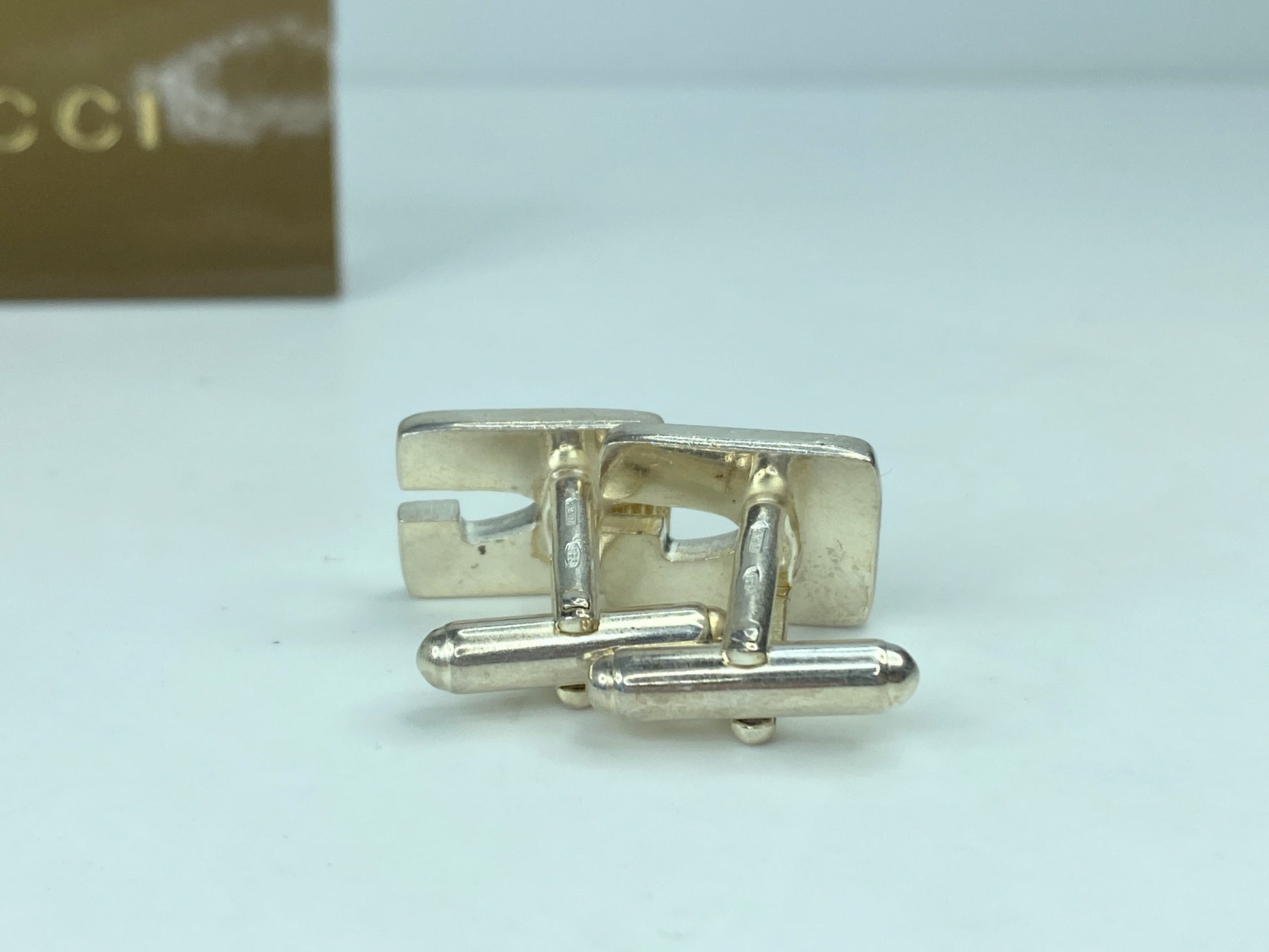 Gucci Estate Mens Cufflinks Sterling Silver G37 JR653