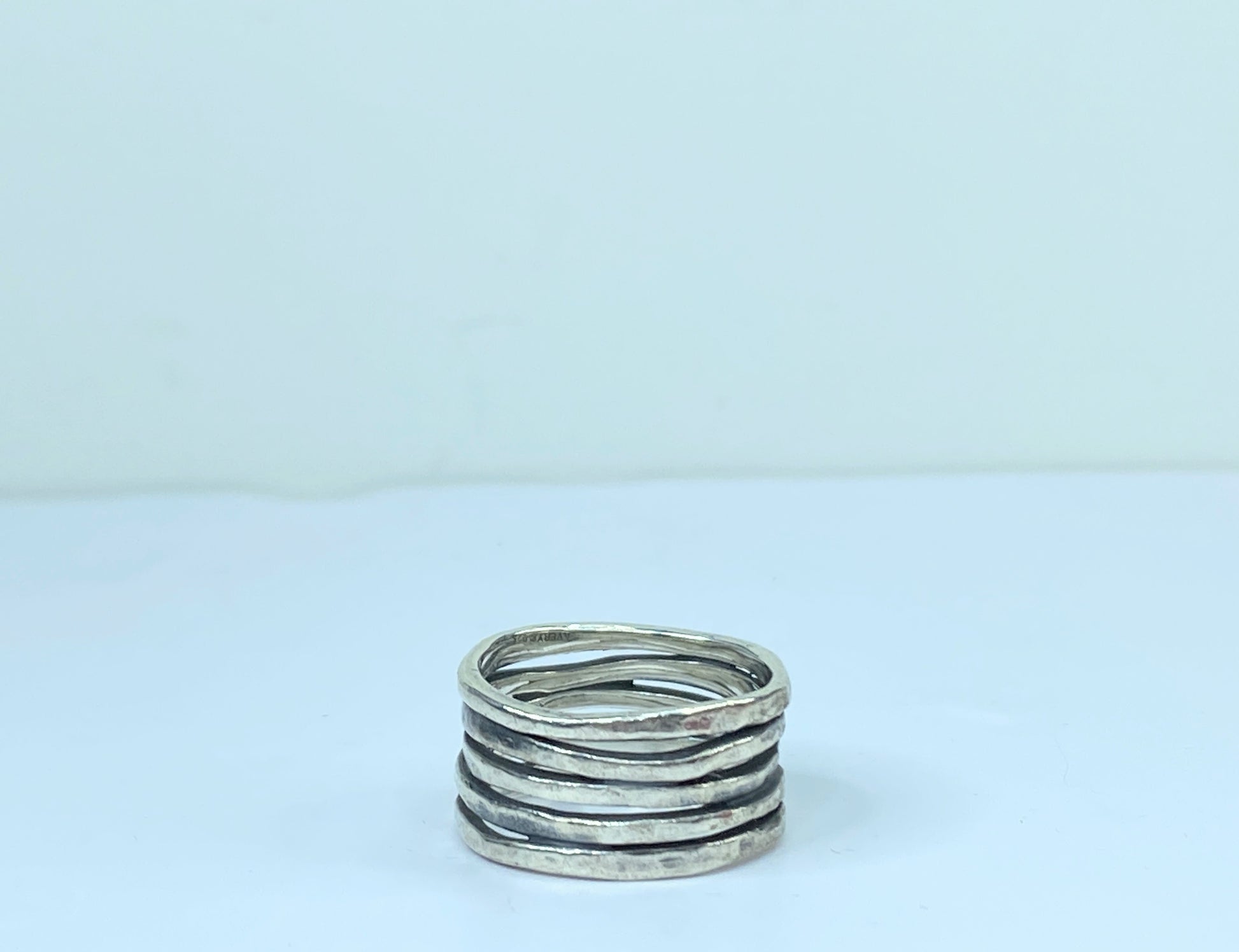 James Avery Sterling silver hand hammered multiple bands ring 7.4g JR654
