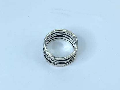 James Avery Sterling silver hand hammered multiple bands ring 7.4g JR654