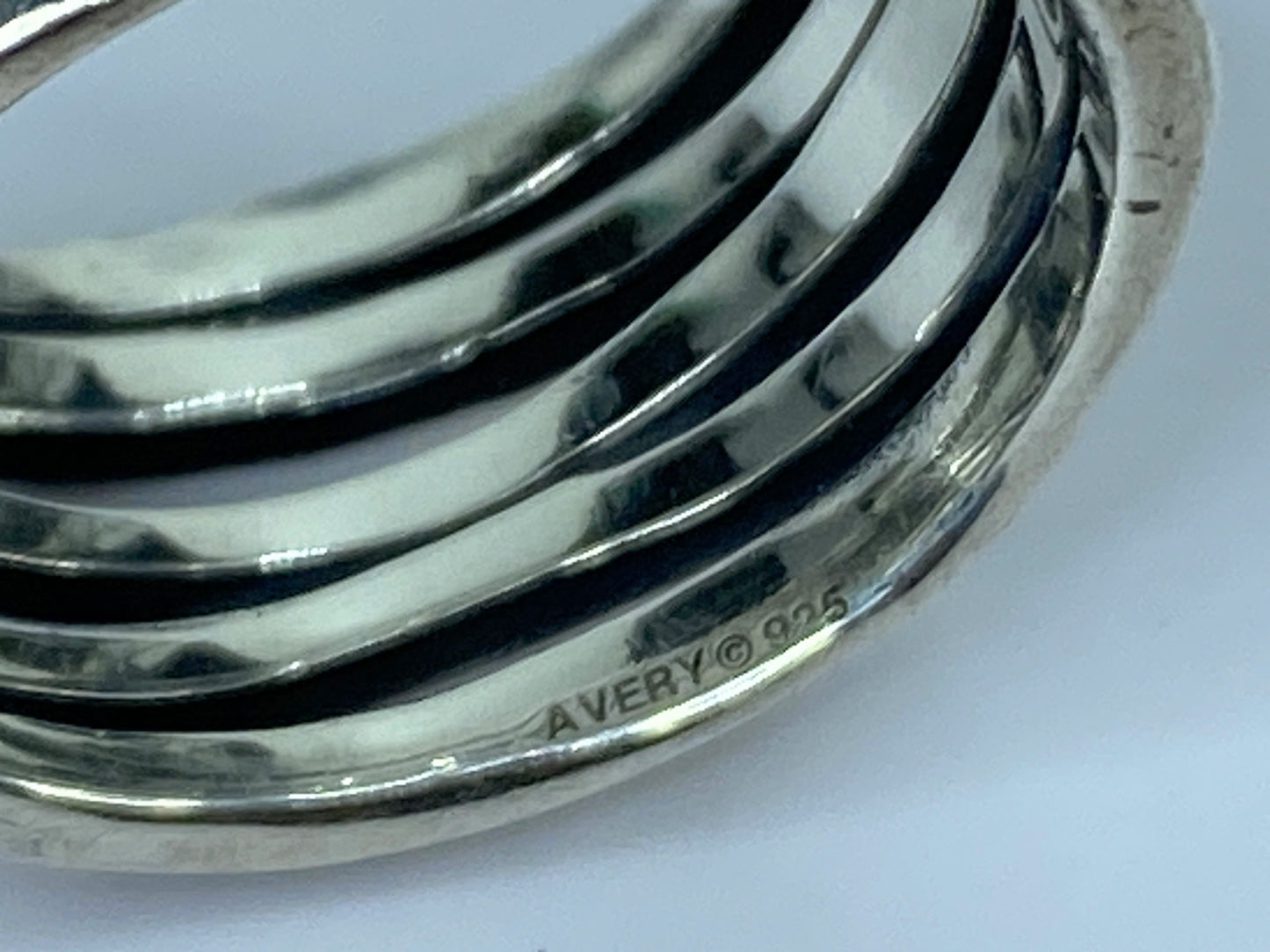 James Avery Sterling silver hand hammered multiple bands ring 7.4g s5.5 JR655