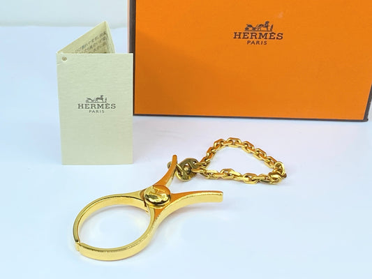 Hermes Filloux Gold Plated Glove Holder for Women 3cm x 6cm box GS479