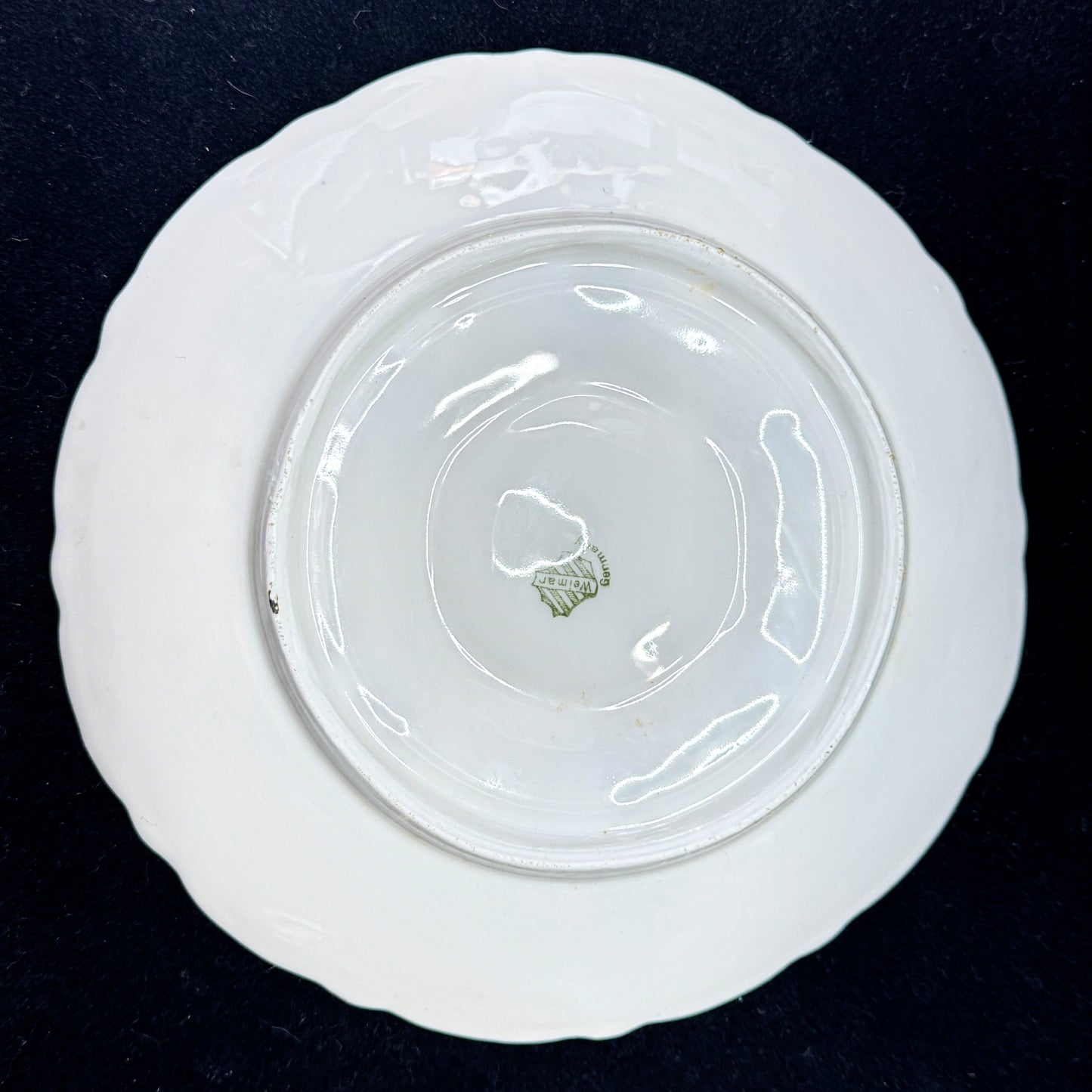 Antique Weimar Germany Fine Porcelain 5-Well Berry Oyster Plate Gold Trim A1164