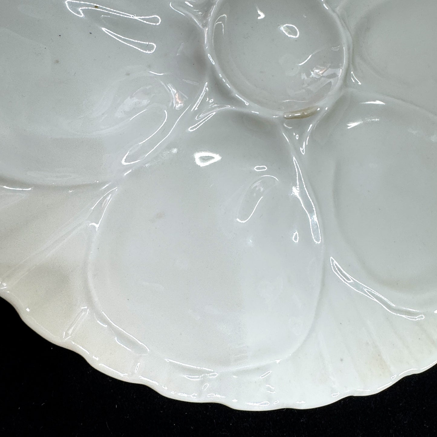 Antique Charles Pillivuyt & Co. Mehun France White Porcelain Oyster Plate A1165