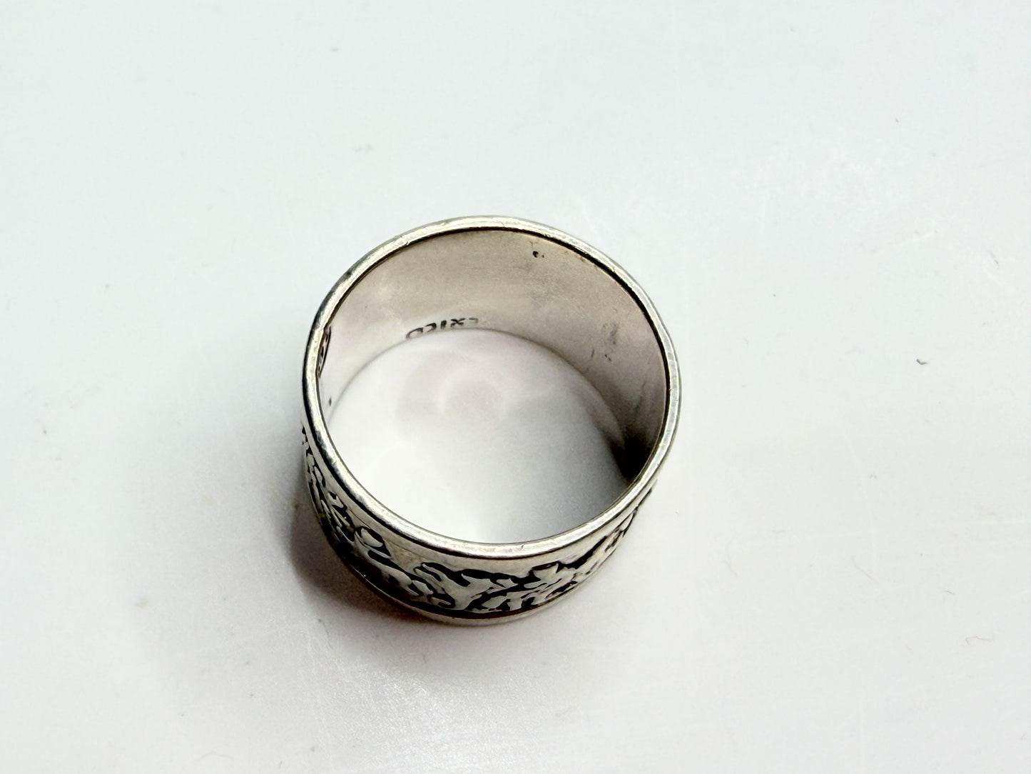 Vintage Mexican Sterling Silver Zodiac Horoscope Wide Band Ring 925 JR1242