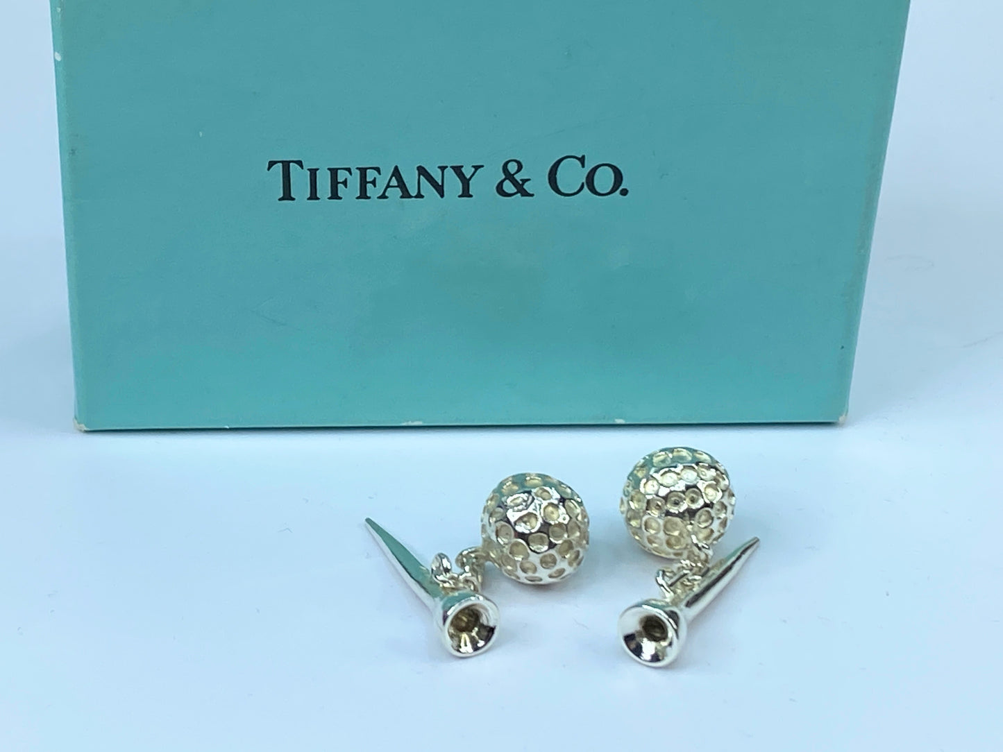 Tiffany & Co Estate Golf Ball Cufflinks Sterling Silver 15.8g JR655