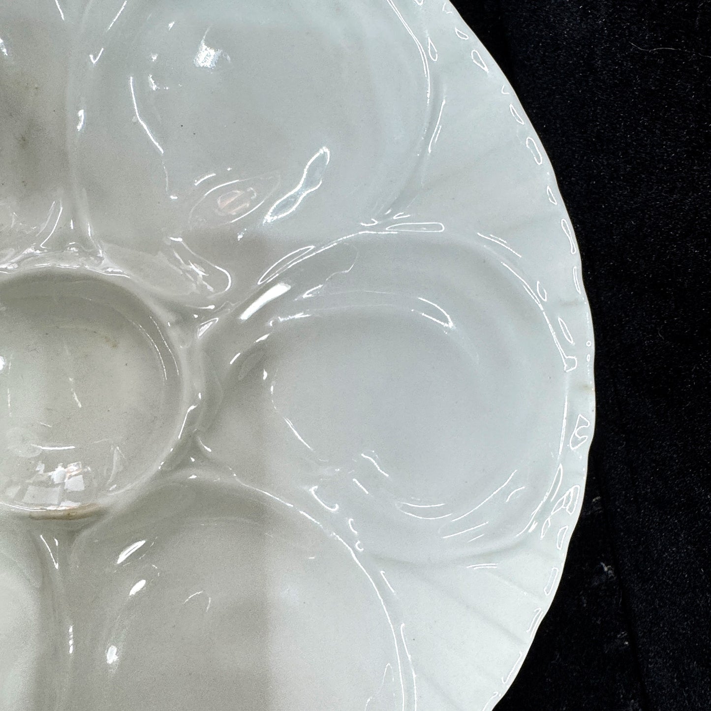 Antique Charles Pillivuyt & Co. Mehun France White Porcelain Oyster Plate A1165