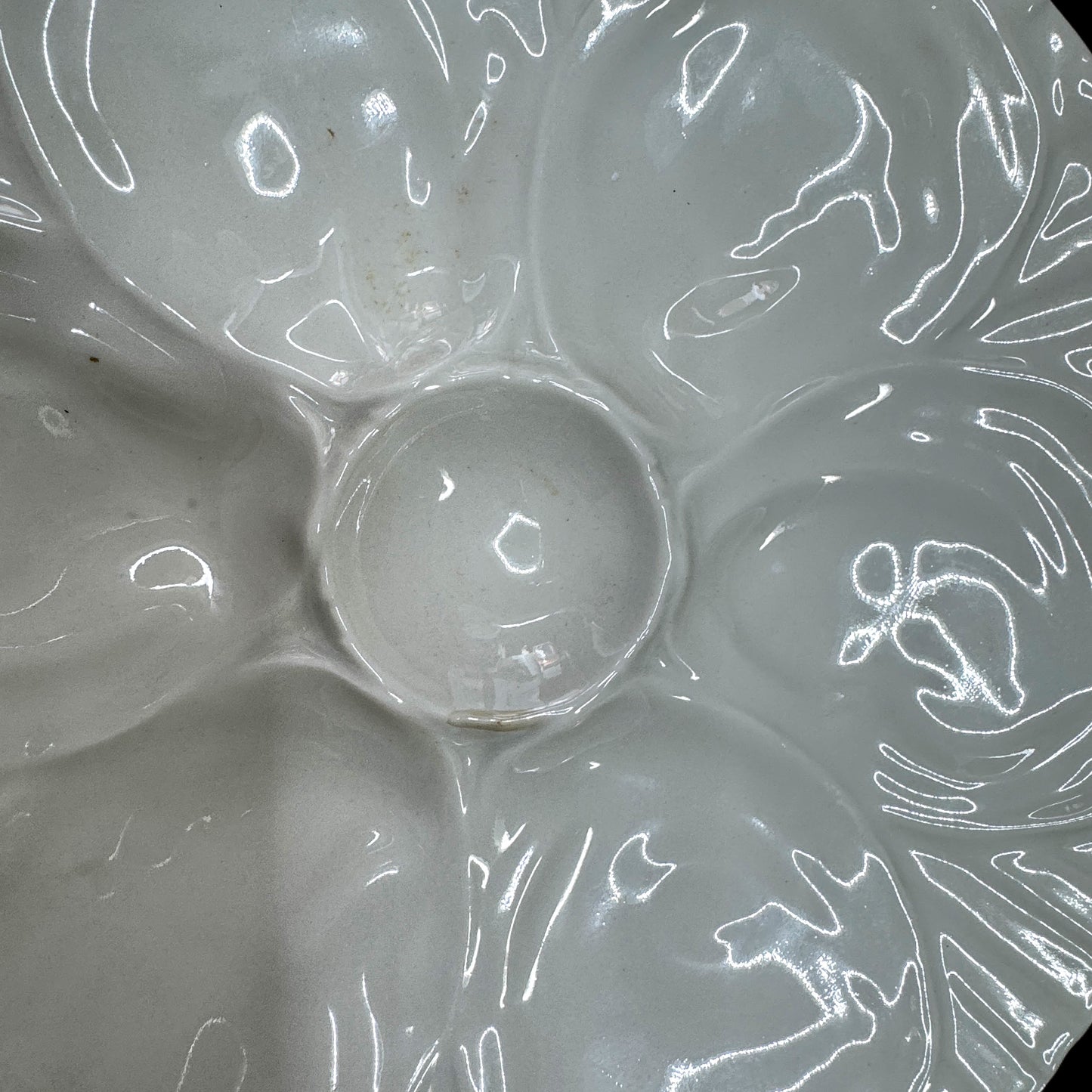 Antique Charles Pillivuyt & Co. Mehun France White Porcelain Oyster Plate A1165