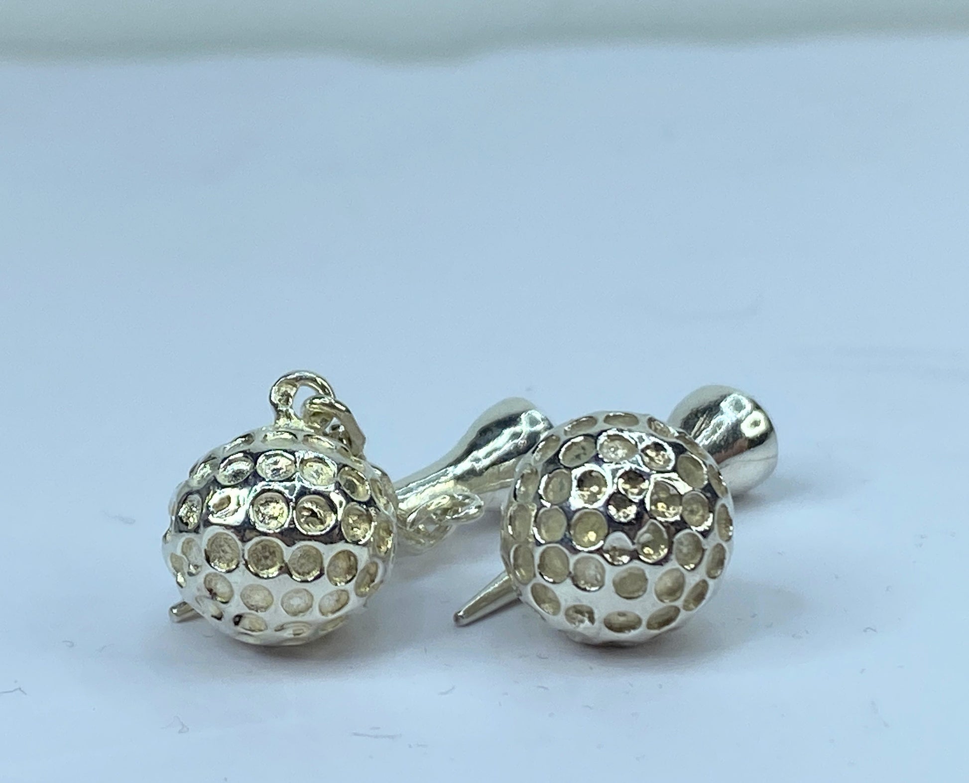 Tiffany & Co Estate Golf Ball Cufflinks Sterling Silver 15.8g JR655